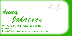 anna jakatics business card